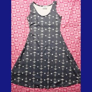 Anchors & Mouse Ears Women's Sleeveless Pocket Skater Dress